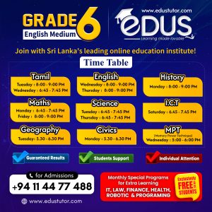 Grade 6 English Medium Classes