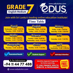 Grade 7 English Medium Classes