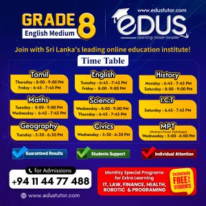 Grade 8 English Medium classes