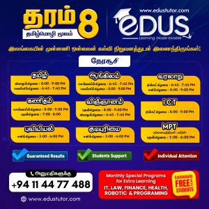 Grade 8 Tamil Medium classes