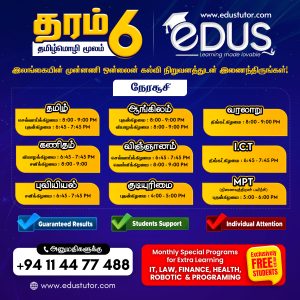 Grade 6 Tamil Medium classes
